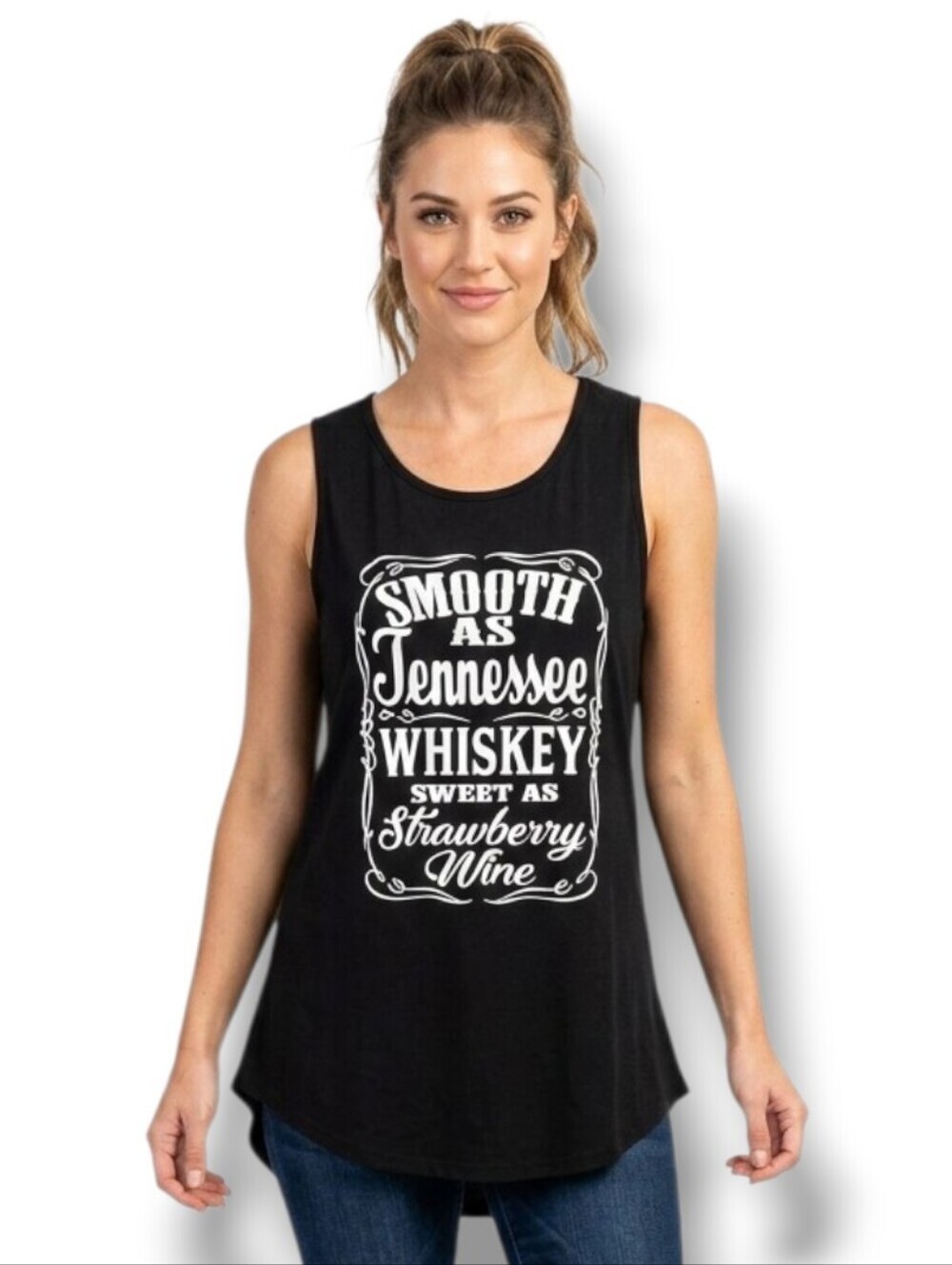 Cotton Heritage “Smooth as Tennessee Whiskey Sweet as Strawberry Wine” Tank Top